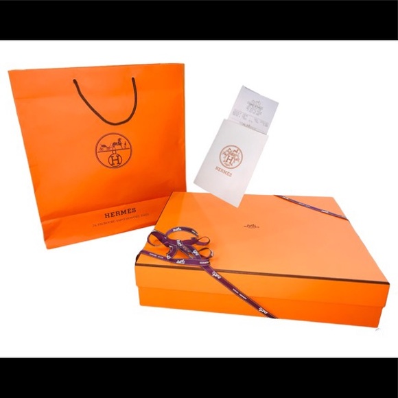 4 pc Hermes Box Bag HUGE Gift empty XL Long Ribbon Storage Replacement Decoratn - Picture 2 of 7